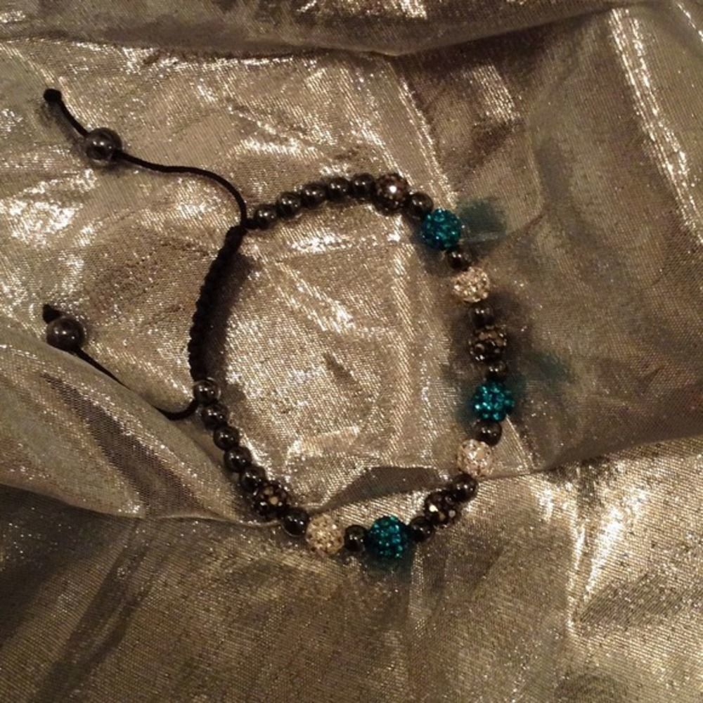 Turquoise, white and grey bracelet
